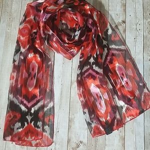 Fashion scarf, Red, pink and black, size 13x60